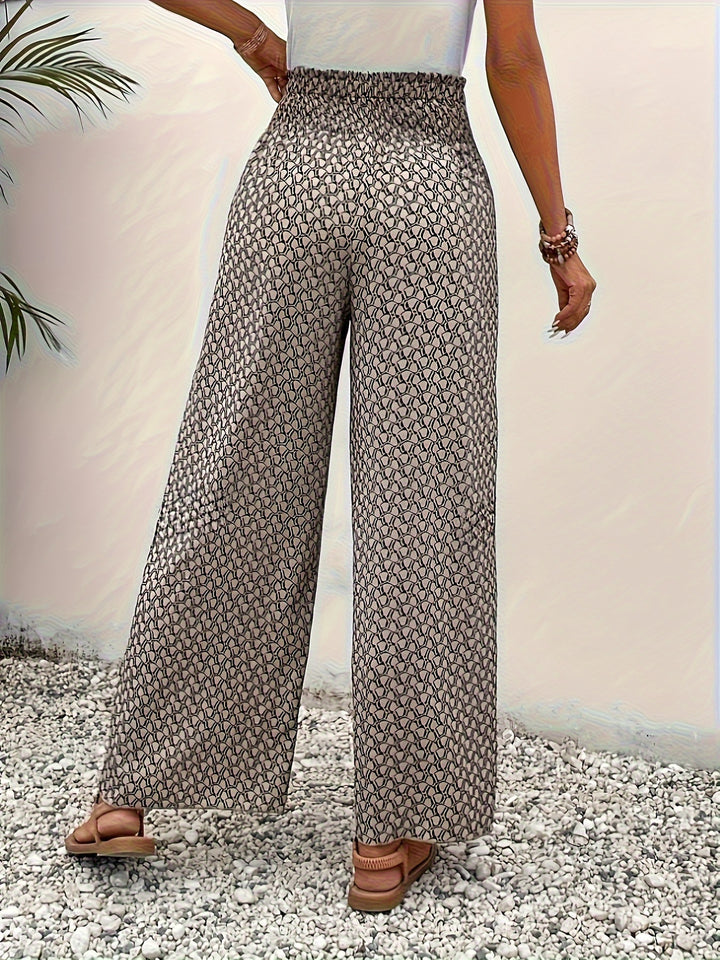 Geometric Printed Wide Leg Pants