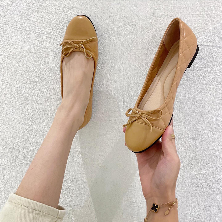 Round Toe Bow Ballet Pumps