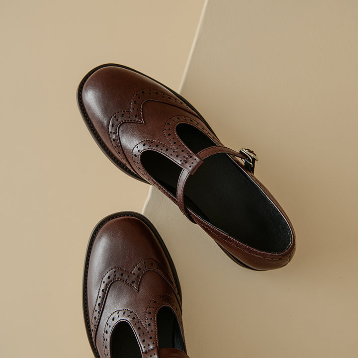 Retro Round Head T-Shape Mary Jane Shoes