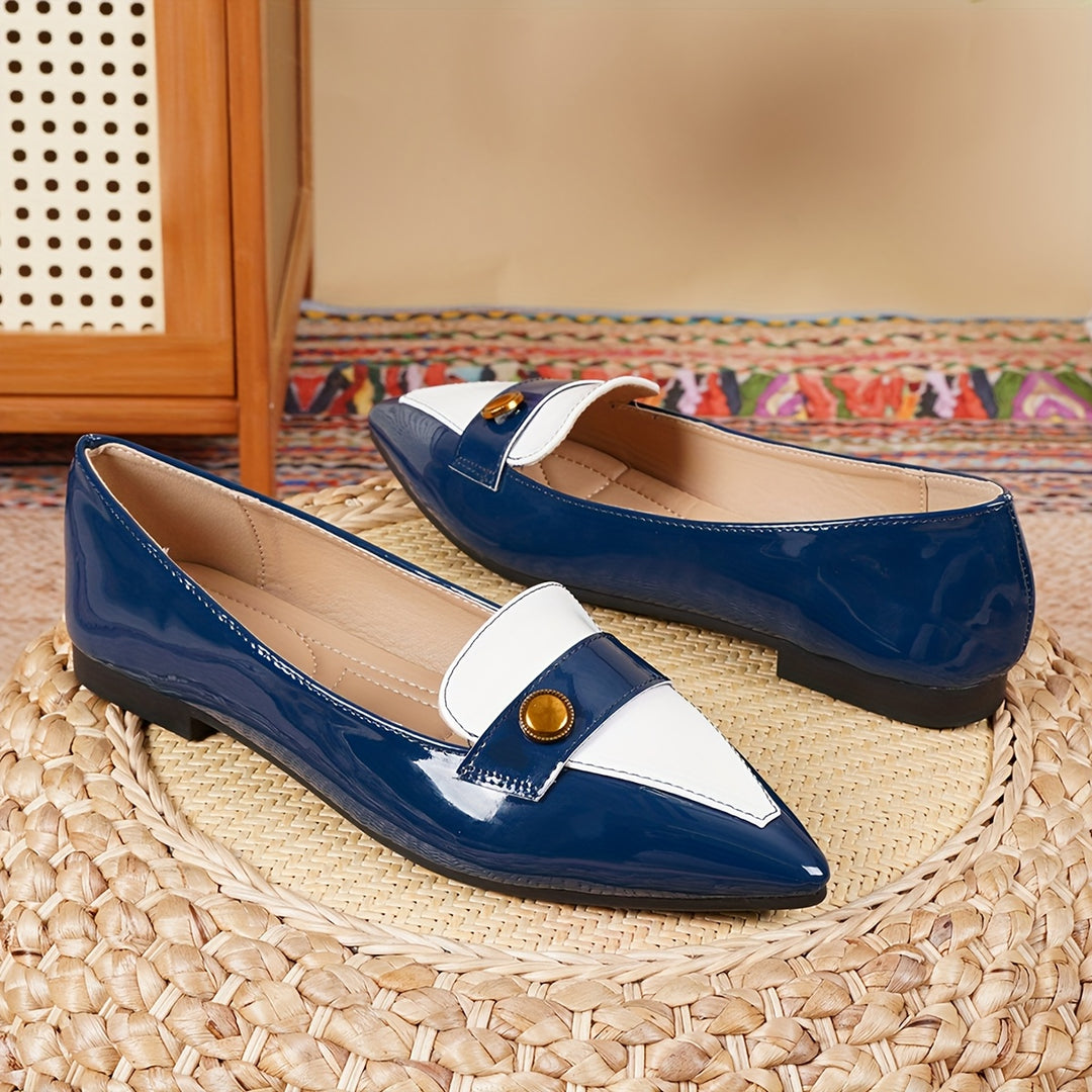 Pointed Toe Buckle Loafers