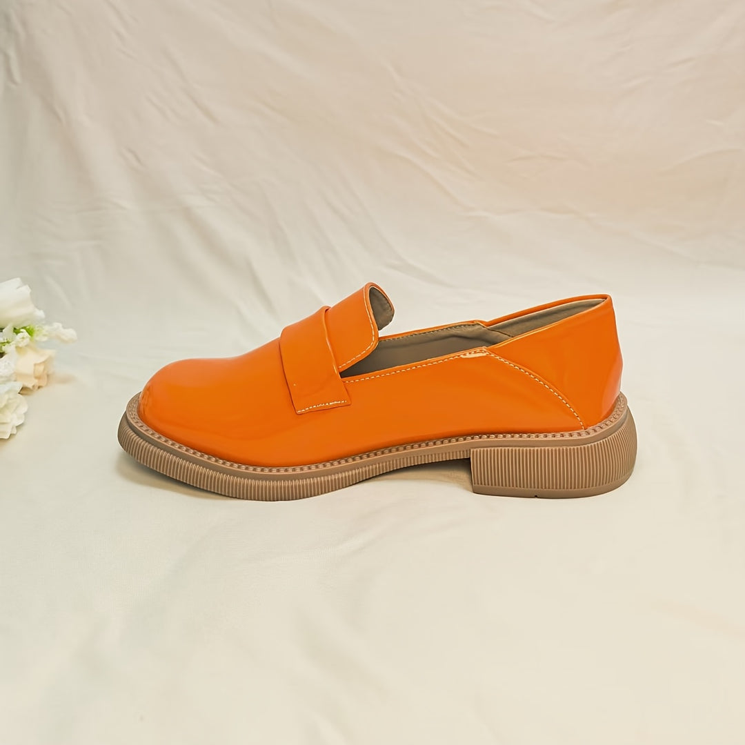Orange British Style Loafers