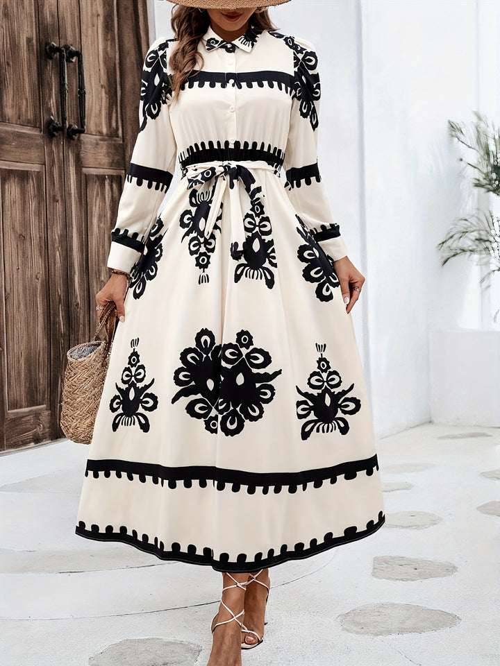Polo Print Maxi Dress