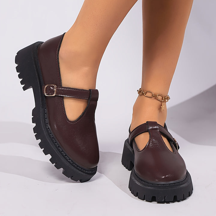 Retro Platform Loafers with Chunky Sole
