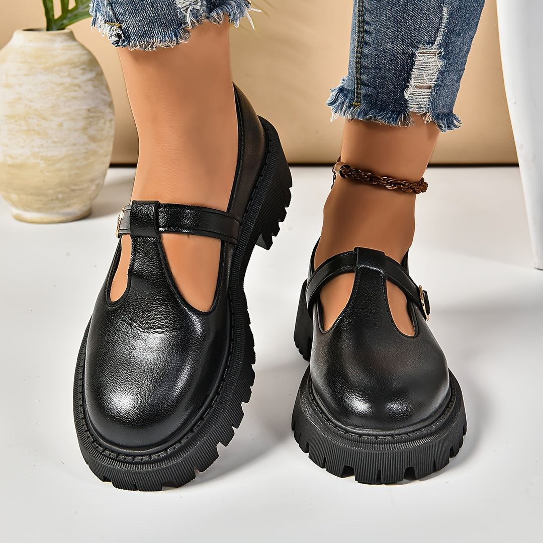 Retro Platform Loafers with Chunky Sole