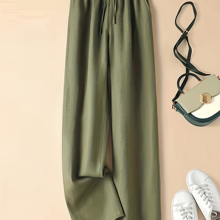 Retro High Waist Wide Leg Viscose Pants