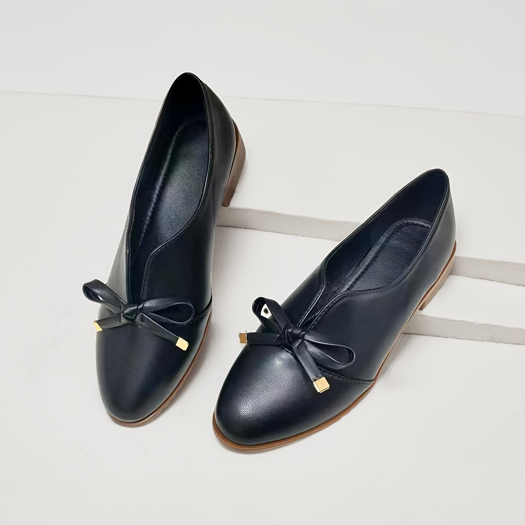 Elegant Bowknot Business Style Women's Slip-Ons