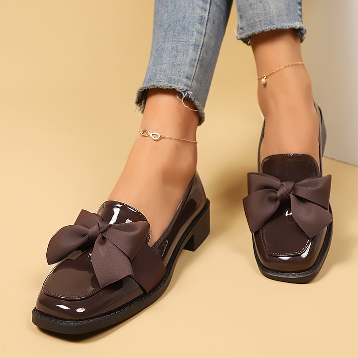 Slip-On Loafers with Bow Detail