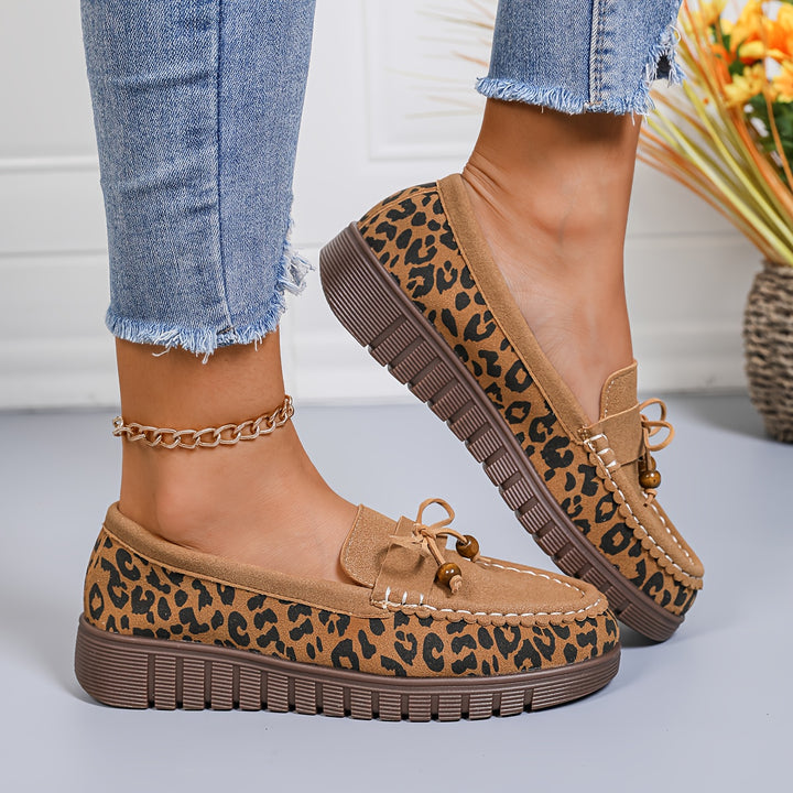 Stylish Leopard Print with Bow Shoes