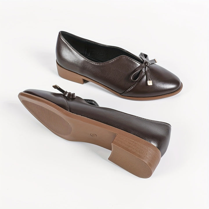 Elegant Bowknot Business Style Women's Slip-Ons