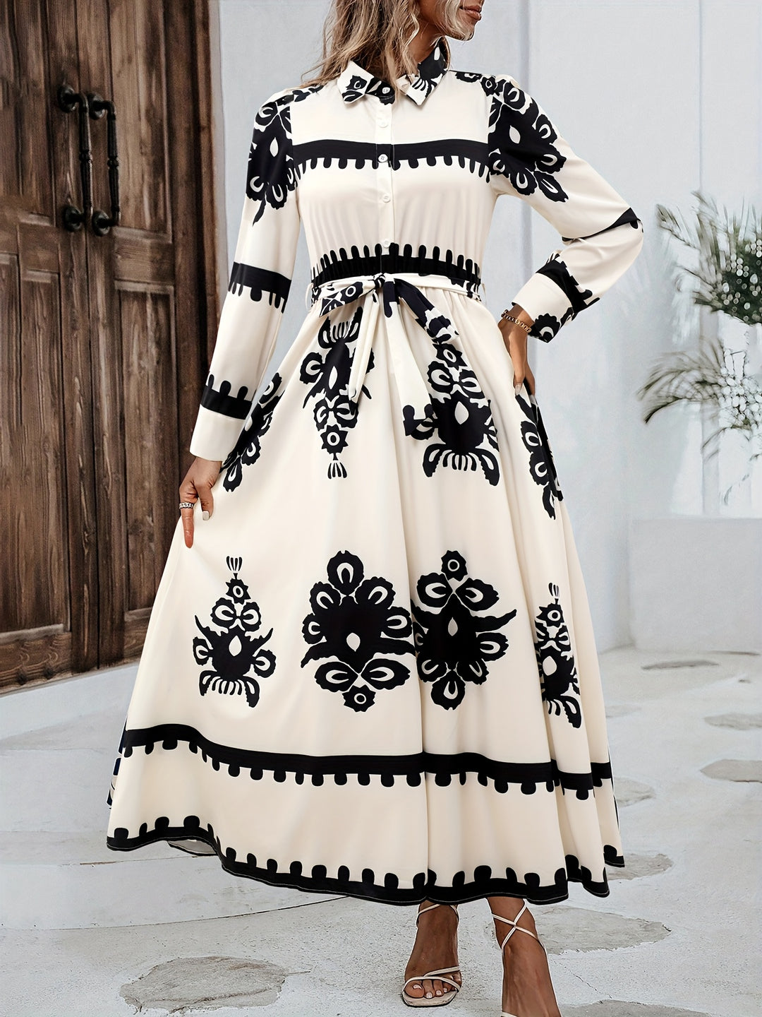 Polo Print Maxi Dress