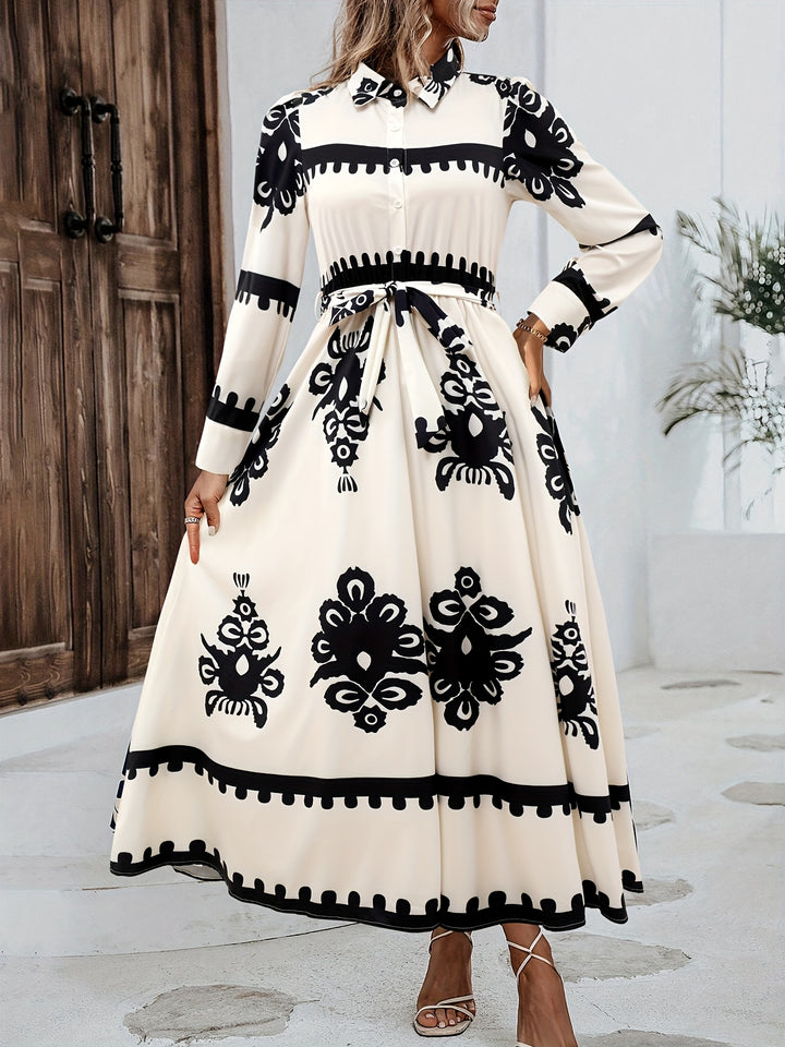 Polo Print Maxi Dress