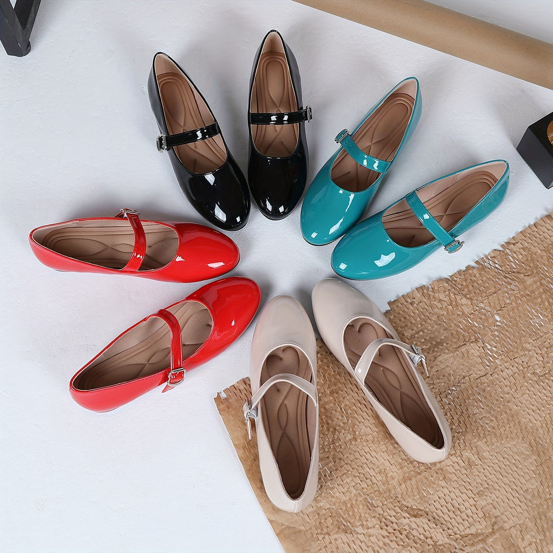 Round-Toe Mary Jane Flats