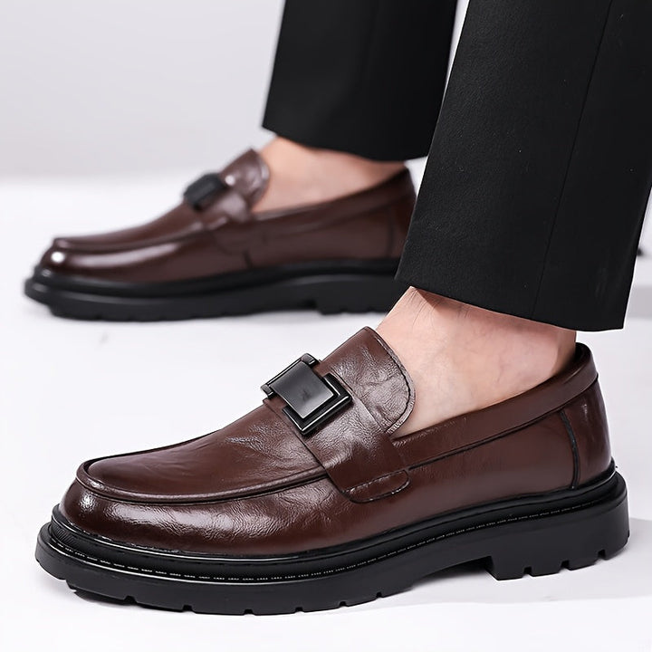 Classic Loafers with Buckle Strap