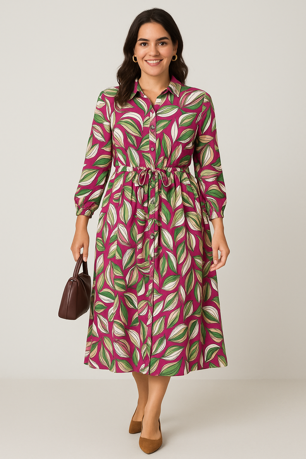 Lace Up Floral Dress