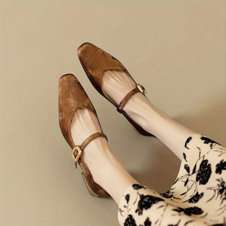 Women's Cover Square Toe Low Heels