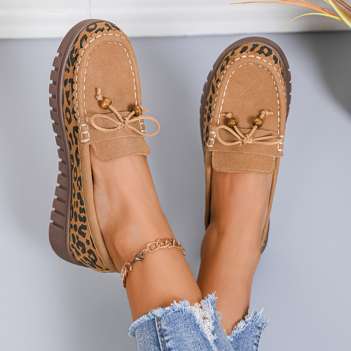 Stylish Leopard Print with Bow Shoes