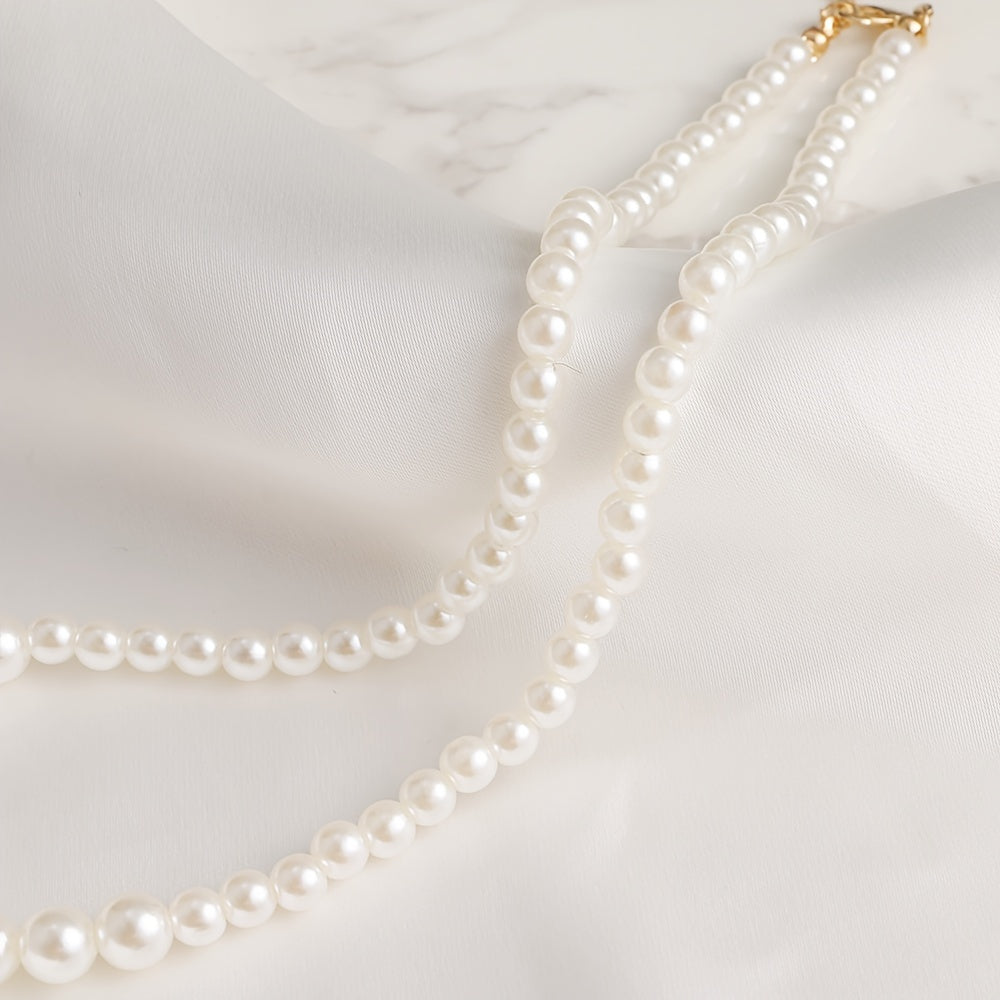 French-Style Classic Faux Pearl Necklace