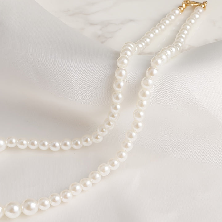 French-Style Classic Faux Pearl Necklace