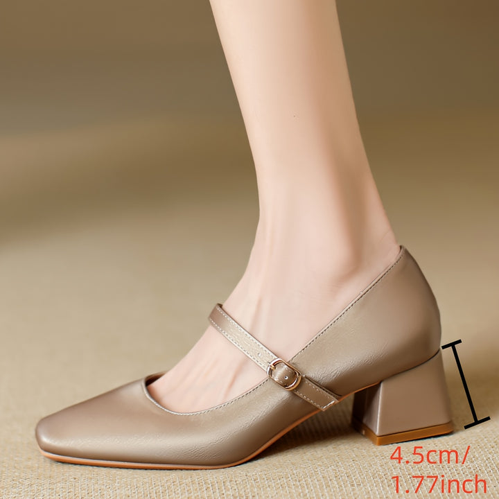 Elegant Chunky Block Heel Shoes