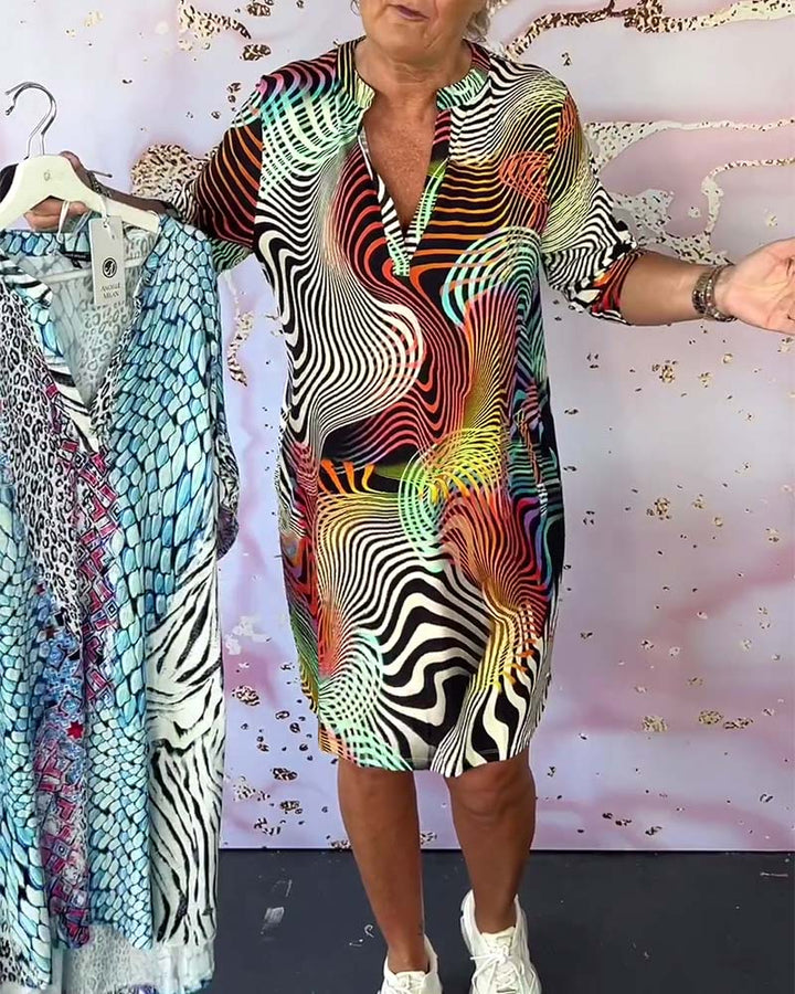 V-neck Abstract Dress