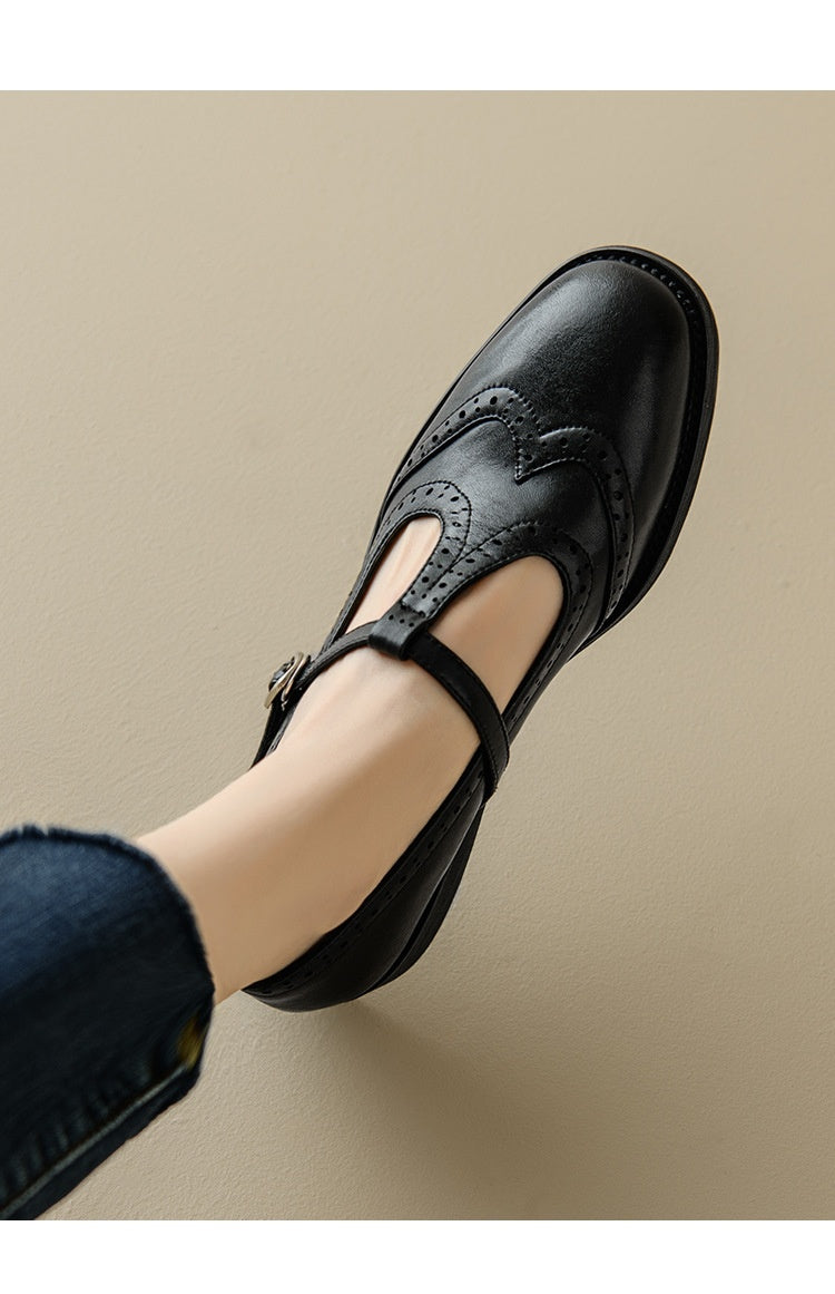 Retro Round Head T-Shape Mary Jane Shoes