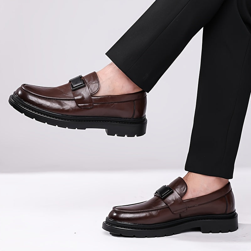 Classic Loafers with Buckle Strap