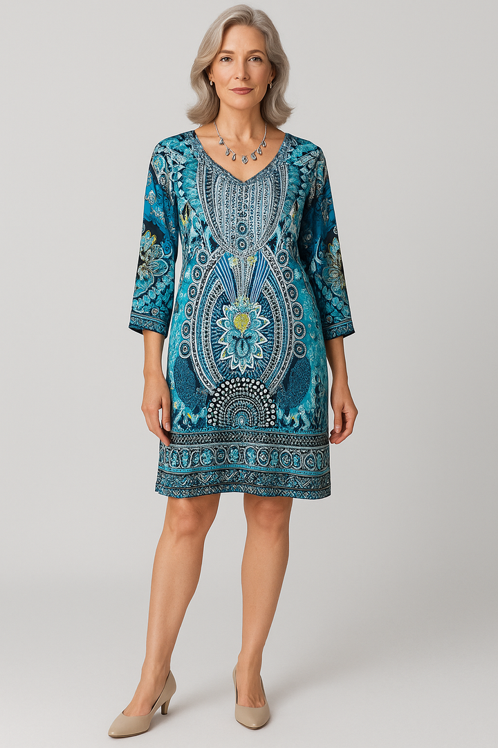 Boho V-neck Midi Dress
