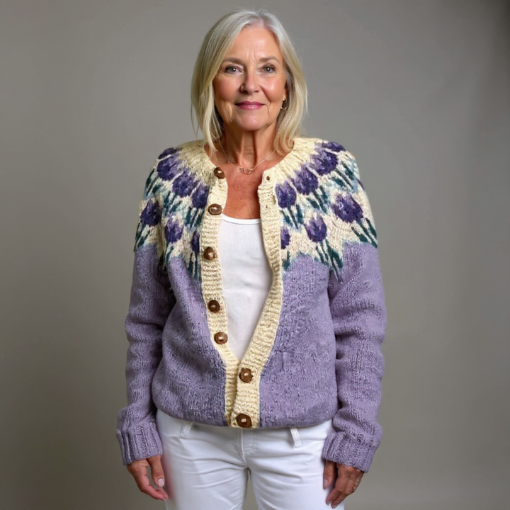 Purple Flower Cardigan