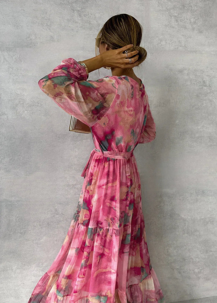 Pink Floral Maxi Dress