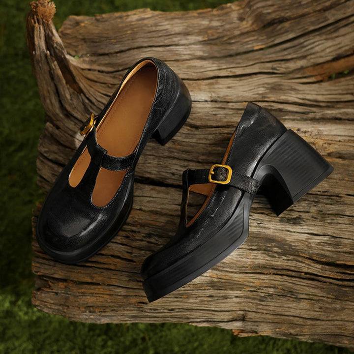 High Heel Mary Janes Sandals