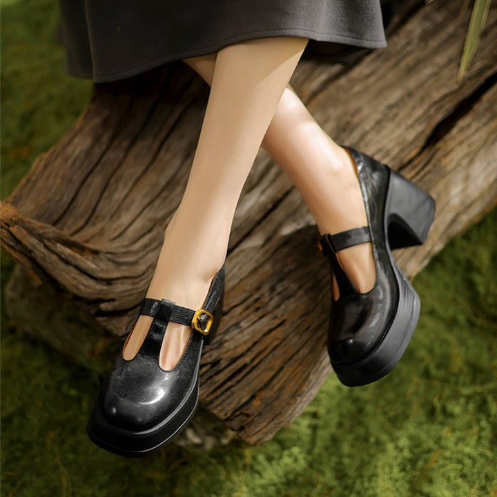 High Heel Mary Janes Sandals