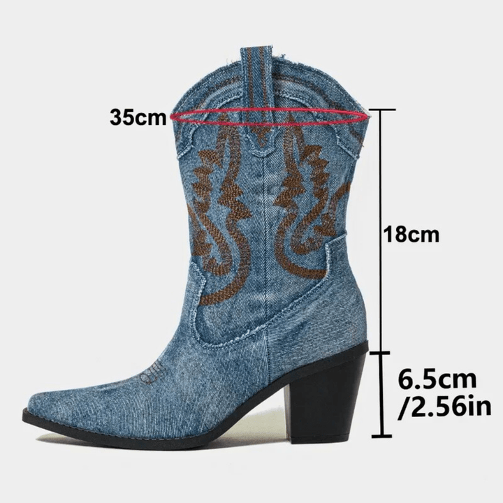 Denim Style Ankle Boots
