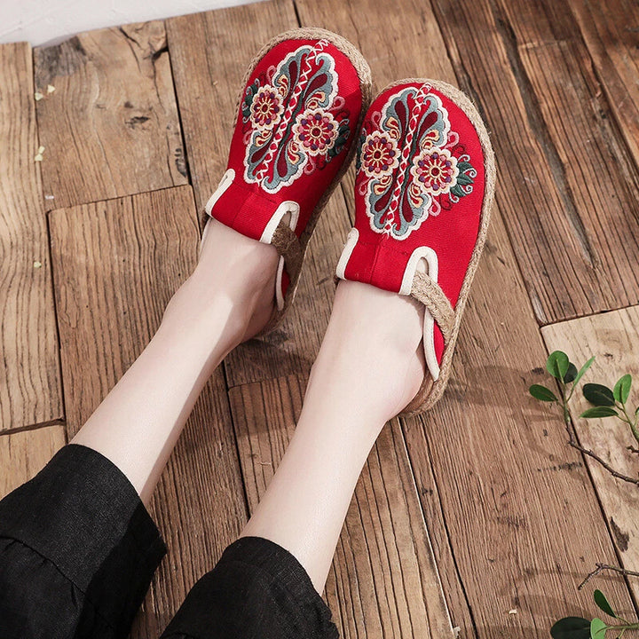 Cotton Floral Mules