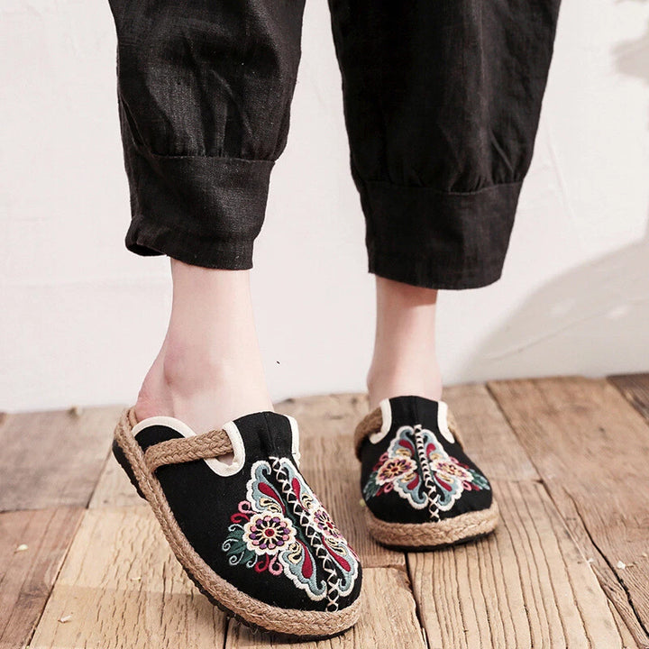 Cotton Floral Mules