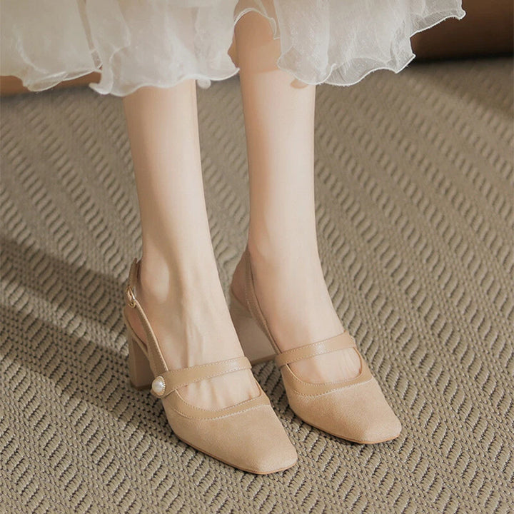 Vintage French Square Head Single Shoes